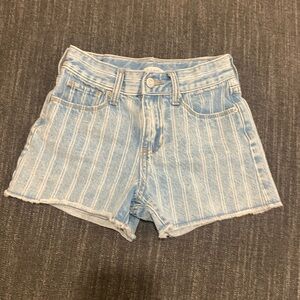 Girls striped denim shorties